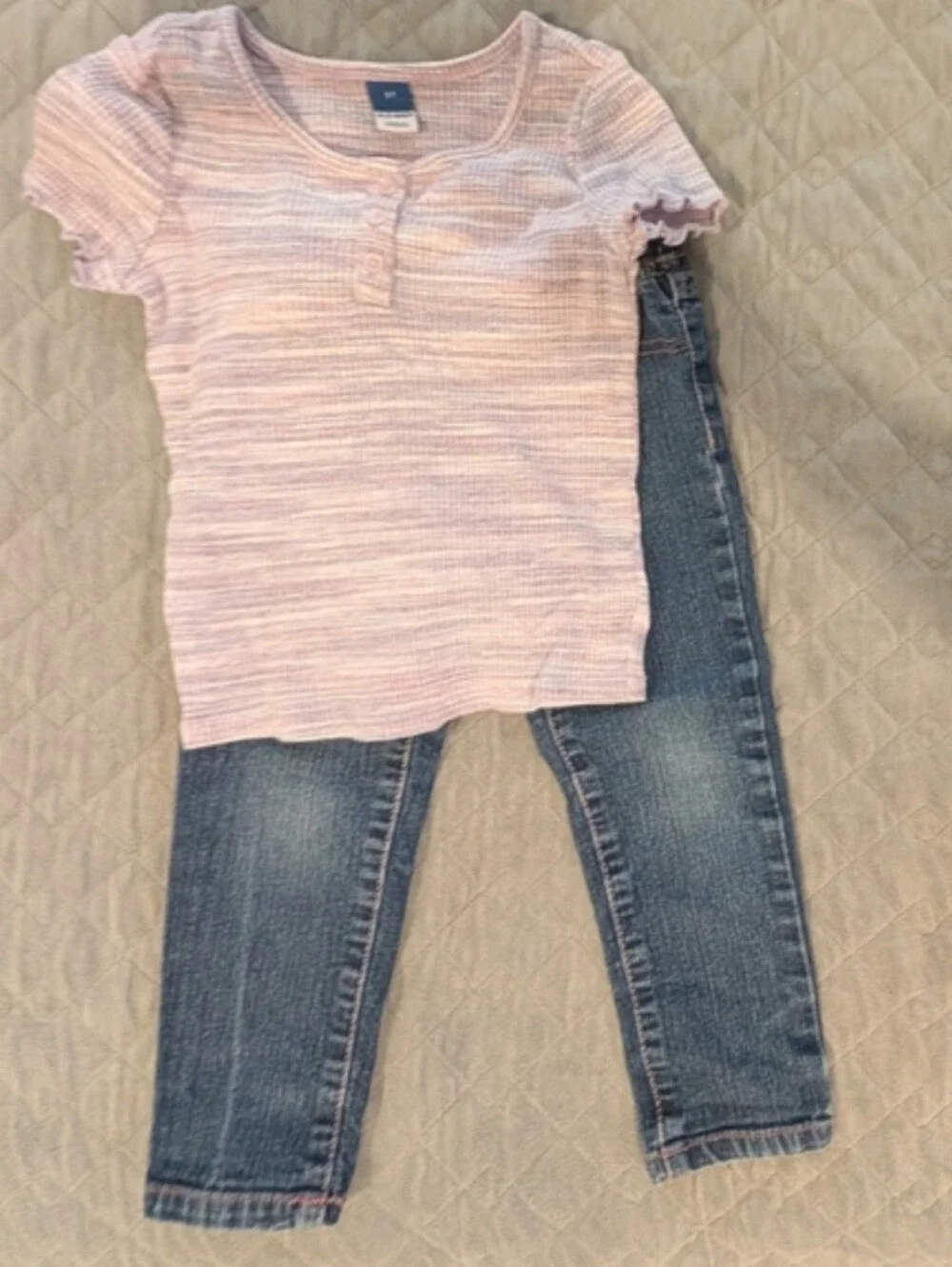 3T Striped Purple Top and Blue Jeans Set